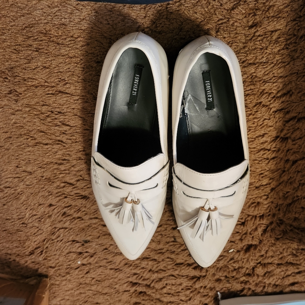 White slip on shoes